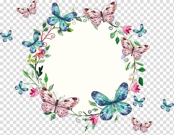 Assorted-color butterflies wall decor, Frames Butterfly Scrapbooking Paper, butterfly transparent background PNG clipart