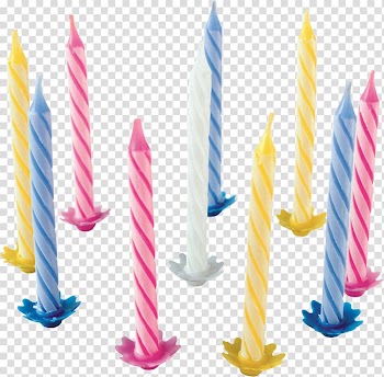 Assorted-color candle lot, Torte Birthday cake Cream Candle, Birthday Candles transparent background PNG clipart