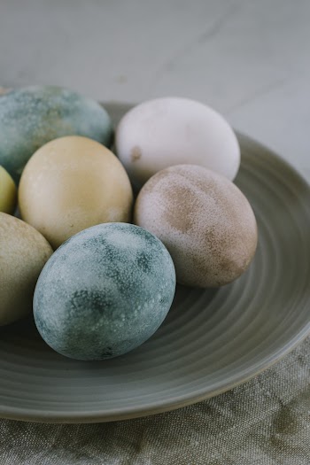 Assorted-color Easter Eggs on Plate