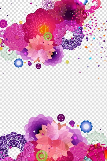 Assorted color floral illustration, Colorful flowers design gift ideas transparent background PNG clipart