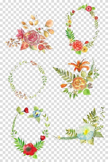 Assorted-color flower borders , Floral design Watercolor painting Flower Drawing Illustration, Watercolor flowers transparent background PNG clipart