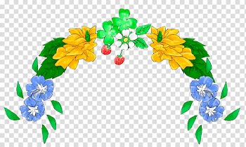 , assorted-color flower wreath transparent background PNG clipart