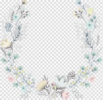 Assorted-color flowers wreath illustration, Wedding invitation Flower Wreath Baby shower , wreath wedding transparent background PNG clipart