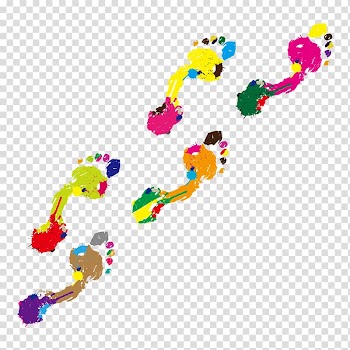 Assorted-color foot print , Footprint , Colorful cool footprints transparent background PNG clipart
