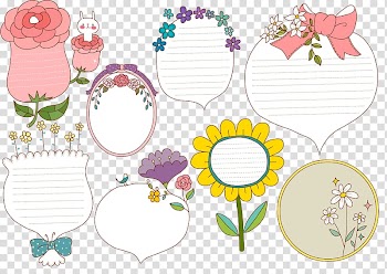 Assorted-color frame illustration, Speech balloon Cartoon Poster, Cartoon floral decorative borders transparent background PNG clipart