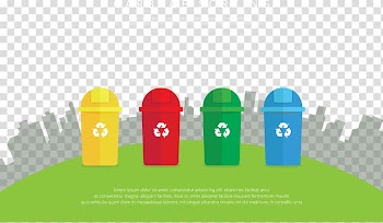 Assorted-color garbage sorting containers, Waste Recycling Garbage truck Garbage disposal unit Bin bag, color recyclable trash can transparent background PNG clipart