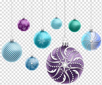 Assorted-color hanging baubles illustration, Christmas ornament Christmas decoration , Beautiful Christmas Ornaments transparent background PNG clipart