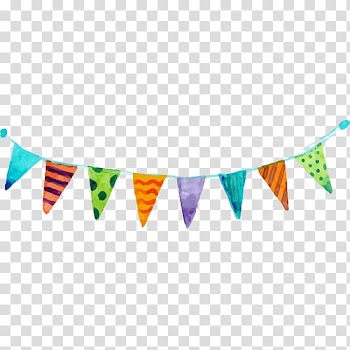 Assorted-color hanging decors, Watercolor painting Euclidean Festival, Hand-painted flags were flying transparent background PNG clipart