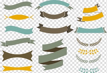Assorted-color illustration, Ribbon Paper Euclidean , ribbon label transparent background PNG clipart