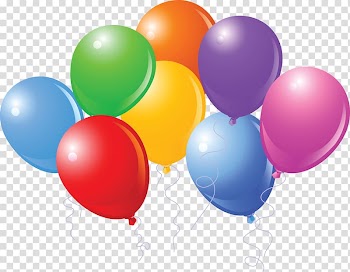 Assorted-color inflated balloon art, Birthday cake Happy Birthday to You Child Party, Balloon Cartoon transparent background PNG clipart
