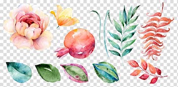 Assorted-color leaf , Flower Watercolor painting Leaf , Watercolor flowers transparent background PNG clipart