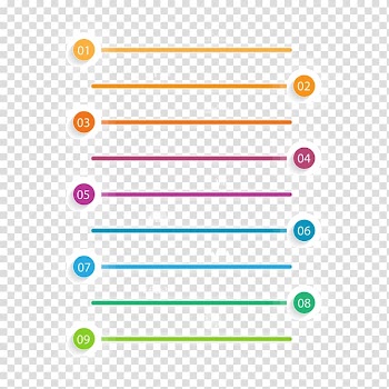Assorted-color line icons, Angle Area Font, PPT element transparent background PNG clipart
