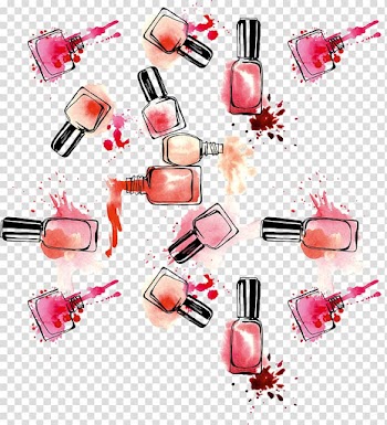 Assorted-color nail polish bottles illustration, Nail polish Cosmetics Lipstick, hand colored nail polish transparent background PNG clipart