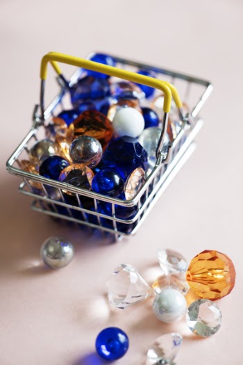 Assorted-color Ornaments in Gray Steel Crate