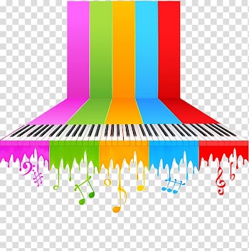 Assorted-color piano illustration, Piano Background music Musical note, Color piano transparent background PNG clipart