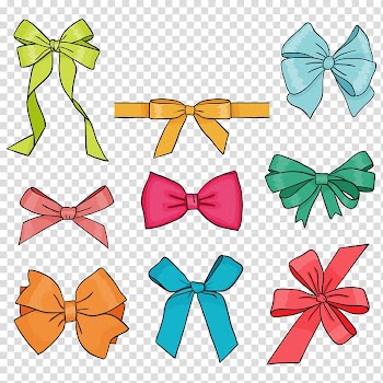 Assorted-color ribbons , Drawing Bow and arrow Gift , Bow transparent background PNG clipart