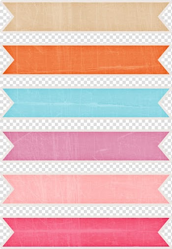 Assorted-color ribbons transparent background PNG clipart
