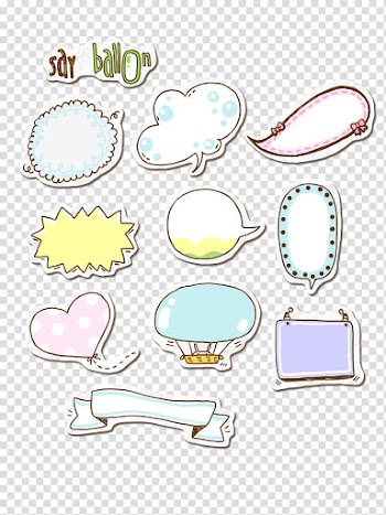 Assorted-color stickers, Text box Dialog box Computer Icons, Cute cartoon style color dialog box Notes transparent background PNG clipart