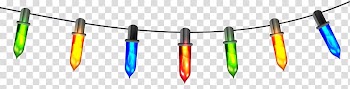 Assorted-color string lights cartoon graphic], Christmas lights Incandescent light bulb , Christmas Light Bulbs transparent background PNG clipart