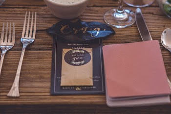 Assorted-colored Items on Brown Board