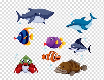 Assorted fish illustration, Fish Cartoon , Cartoon fish transparent background PNG clipart