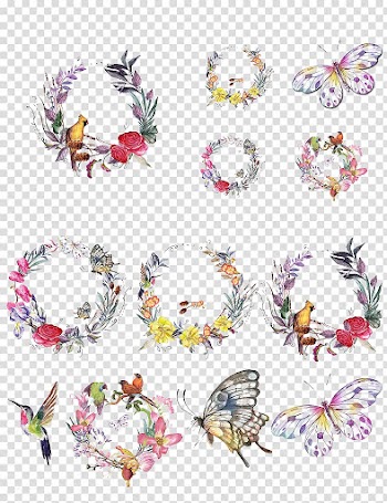 Assorted flower wreaths illustration, Wreath Garland Flower, Garland Collection transparent background PNG clipart