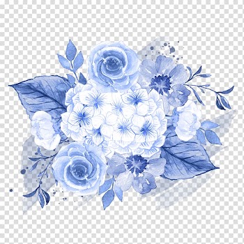 Assorted-flowers arrangement illustration, Wedding invitation Watercolor painting Flower Blue , A bunch of flowers transparent background PNG clipart