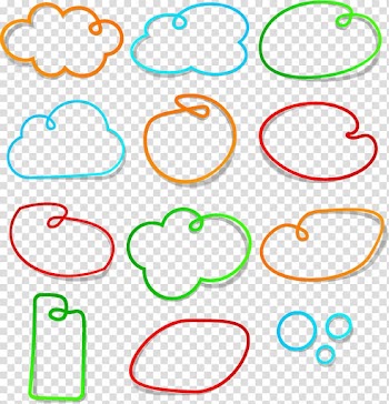 Assorted frame banners collage, Line Text , Colorful Line Font dialog box transparent background PNG clipart