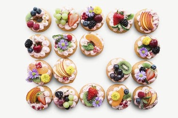 Assorted fruit donuts collage element, | Free PSD - rawpixel