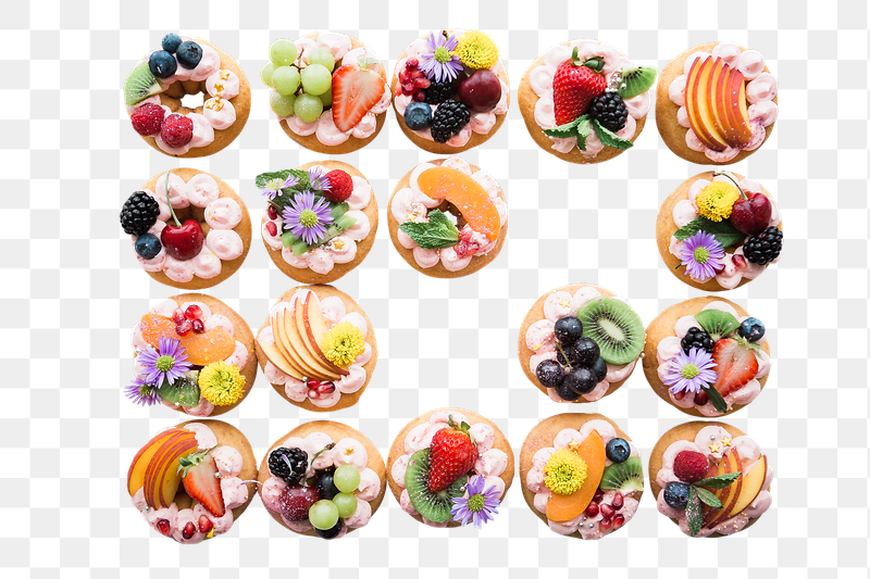 Assorted fruit donuts png sticker, | Free PNG - rawpixel