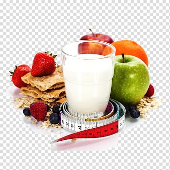 Assorted fruits beside glass of milk illustration, Healthy diet Health food, breakfast transparent background PNG clipart