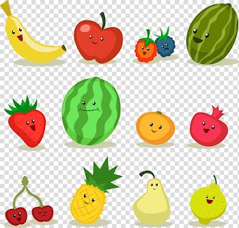 Assorted fruits illustration, Fruit Apple Cartoon, Cartoon fruit material transparent background PNG clipart