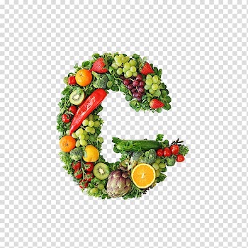 Assorted fruits, Vegetable Fruit Letter Alphabet, Fruits and vegetables composition,Letters transparent background PNG clipart