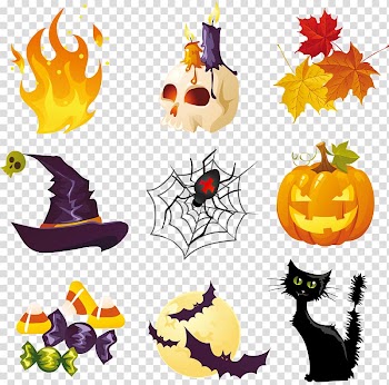 Assorted Halloween illustrations, Halloween , Halloween Collection transparent background PNG clipart