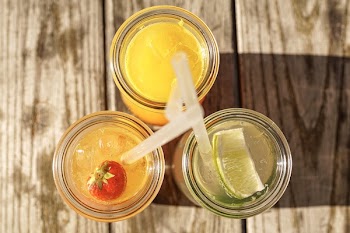 Assorted Juice on Glass Bottles