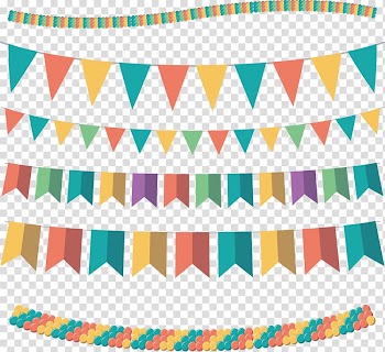 Assorted penant flags , Festival Flag, color flag transparent background PNG clipart