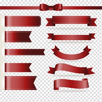 Assorted red ribbon display formats, Paper Red ribbon, Shading border ribbon design transparent background PNG clipart