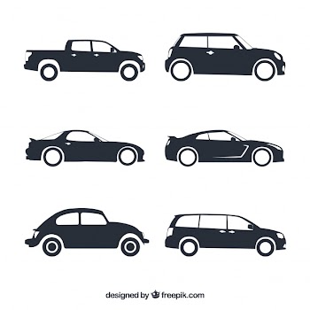 Assortment of fantastic car silhouettes Free Vector