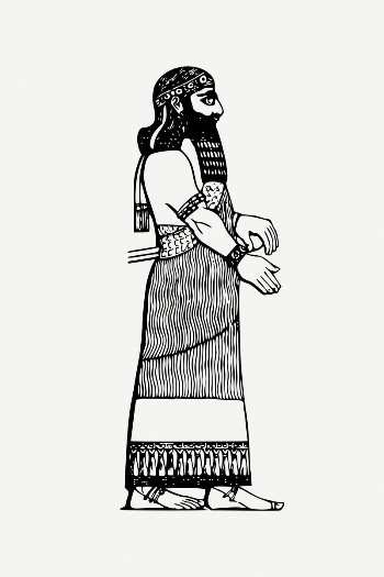 Assyrian king drawing, illustration psd. | Free PSD - rawpixel