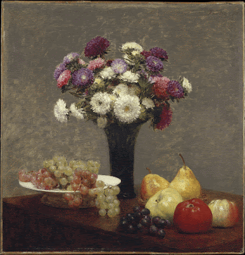 Asters and Fruit on a Table | Free Photo - rawpixel