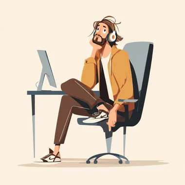 Astonished Music Producer in Minimalistic Style Astonished Music Producer in Minimalistic Style