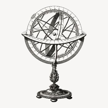 Astrological sphere collage element, vintage | Free PSD Illustration - rawpixel