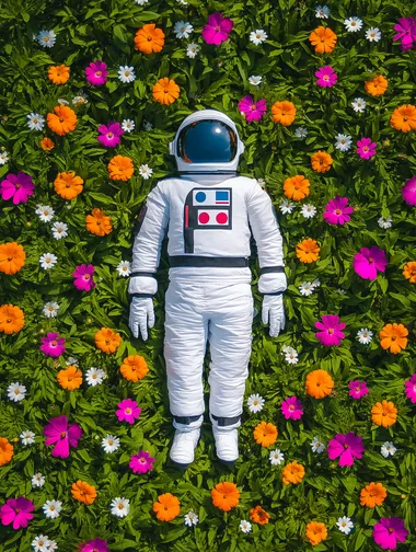 Astronaut Among Blossoms Astronaut Among Blossoms