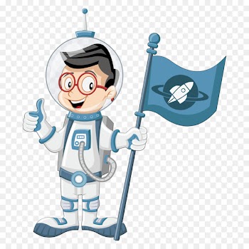 Astronaut Animation Space suit Illustration - The astronaut holding the flag 
