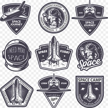 Astronaut badge Logo - Vector space shuttle 