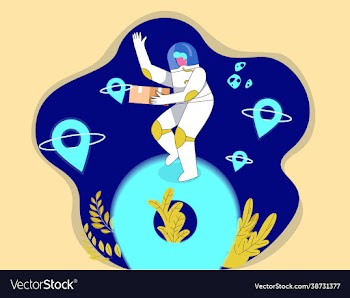 astronaut delivery man concept