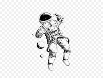 Astronaut Drawing Tattoo Pencil Illustration - Hand-painted astronaut 