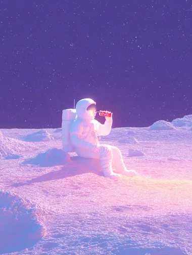 Astronaut Enjoying Diet Coke on the Moon Astronaut Enjoying Diet Coke on the Moon