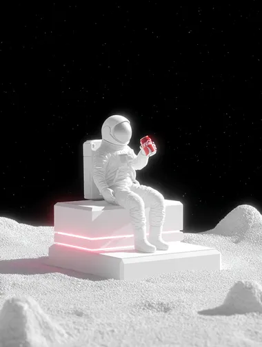 Astronaut Enjoying Diet Coke on the Moon Astronaut Enjoying Diet Coke on the Moon