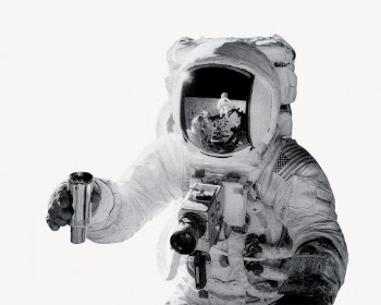 Astronaut filming with camera, space | Free PSD - rawpixel